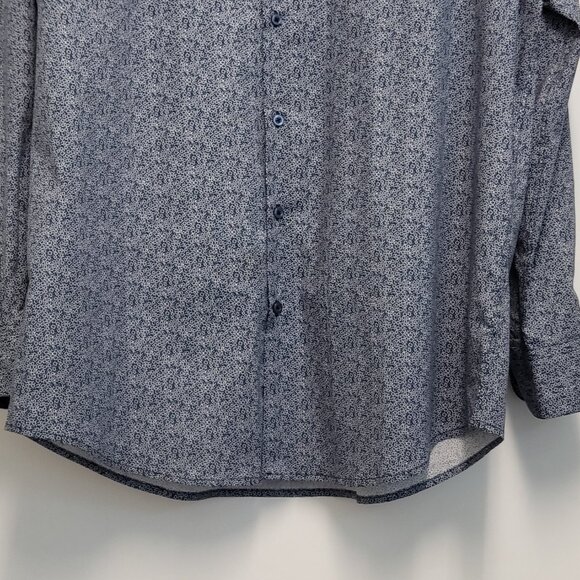Adrienne Vittadini Mens Dress Shirt L 16.5 32/33 Slim Fit Geometric Button Up - Picture 4 of 16